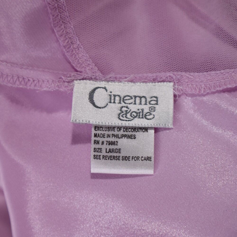 🌺 Vtg Cinema Etoile NWOT Long Pearl Sequin Embroidered Long Lavender Nightgown - Picture 10 of 10